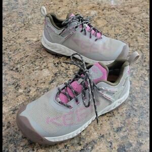 KEEN Dry 1025914 Women's Nxis Evo Waterproof Hiking Boots Shoes 9 Beige Pink New